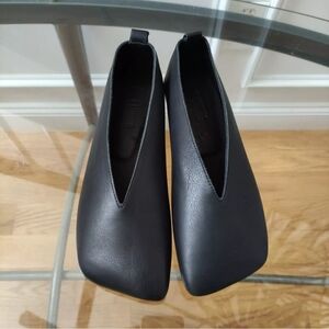 Uma Wang Ballet Flats Black Women's 37 Asymmetrical Square Toe ballerina flat